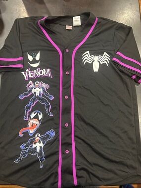 Marvel Women's Venom Black & Purple Baseball Jersey